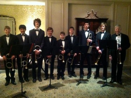 Left to Right: Alex Wenzel, Jerry Sun, John Kinne, Michael Werner, Jefferson Wenzel, Charlie Clarke, Sawyer Lindland, Sasha Boutilier, and Director Chris Hasselbring